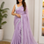 Lavender Color Silver Lace border Oraganza Silk Saree