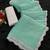 Sea Green Color Silver Lace border Oraganza Silk Saree