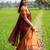 Women’s Orange and Maroon Traditional Half Saree Lehenga with Golden Woven Border