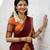 Women’s Orange and Maroon Traditional Half Saree Lehenga with Golden Woven Border