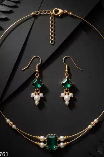 Indian bollywood gold plated kundan choker bridal necklace earrings jewelry set
