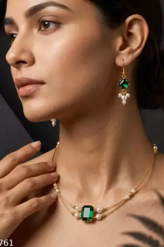 Indian bollywood gold plated kundan choker bridal necklace earrings jewelry set