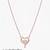 925 Sterling Silver Rose Gold  CZ Diamond Heart Pendant Necklace Set for Women 