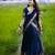 Women’s Navy Blue Traditional Saree with Golden Woven Border and Matching Blouse