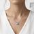 925 Sterling Silver Blue Crystal Pendant Necklace Set  for Women