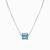 925 Sterling Silver Blue Crystal Pendant Necklace Set  for Women
