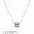 925 Sterling Silver Blue Crystal Pendant Necklace Set  for Women