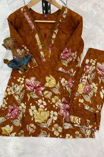 Women's mustard floral printed co-ord set