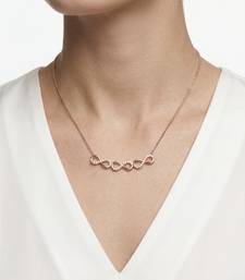 925 Sterling Silver Rose Gold CZ Diamond Infinity Pendant Necklace Set for Women