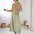 elegant pista green georgette embroidered straight kurta with coordinated tapered pants set