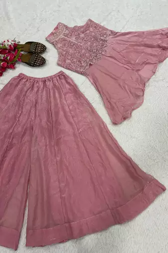 Light pink Color  Bids Hand Work And Moti Work Silk Blend Salwar Suit