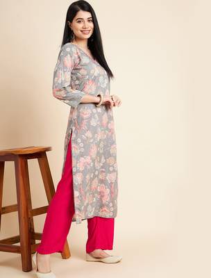 All about you floral printed cotton straight kurta 1