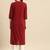 Women maroon geometric yoke design cotton kurta