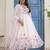 off-white organza floral printed anarkali gown set with dupatta & pant