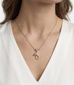 925 Sterling Silver Rose Gold CZ Diamond Mermaid Pendant Necklace for Women