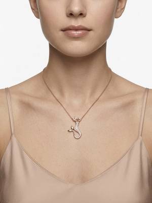 925 Sterling Silver Rose Gold CZ Diamond Mermaid Pendant Necklace for Women 3