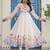  off-white organza floral printed anarkali gown set with dupatta & pant