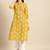 women yellow & white ethnic motifs printed regular kurta