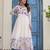  off-white organza floral printed anarkali gown set with dupatta & pant