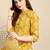 women yellow & white ethnic motifs printed regular kurta