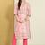 Women pink & green floral printed rozana kurta