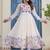  off-white organza floral printed anarkali gown set with dupatta & pant