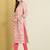 Women pink & green floral printed rozana kurta