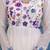  off-white organza floral printed anarkali gown set with dupatta & pant