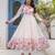  off-white organza floral printed anarkali gown set with dupatta & pant