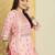 Women pink & green floral printed rozana kurta