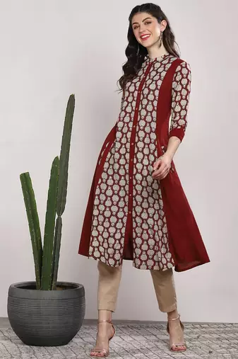 women ethnic motifs printed indie prints kurta