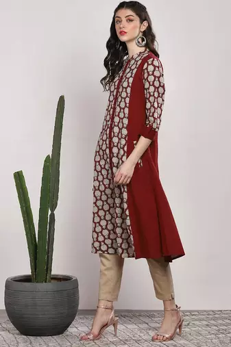 women ethnic motifs printed indie prints kurta