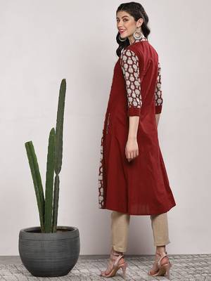 women ethnic motifs printed indie prints kurta 3