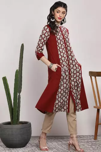 women ethnic motifs printed indie prints kurta
