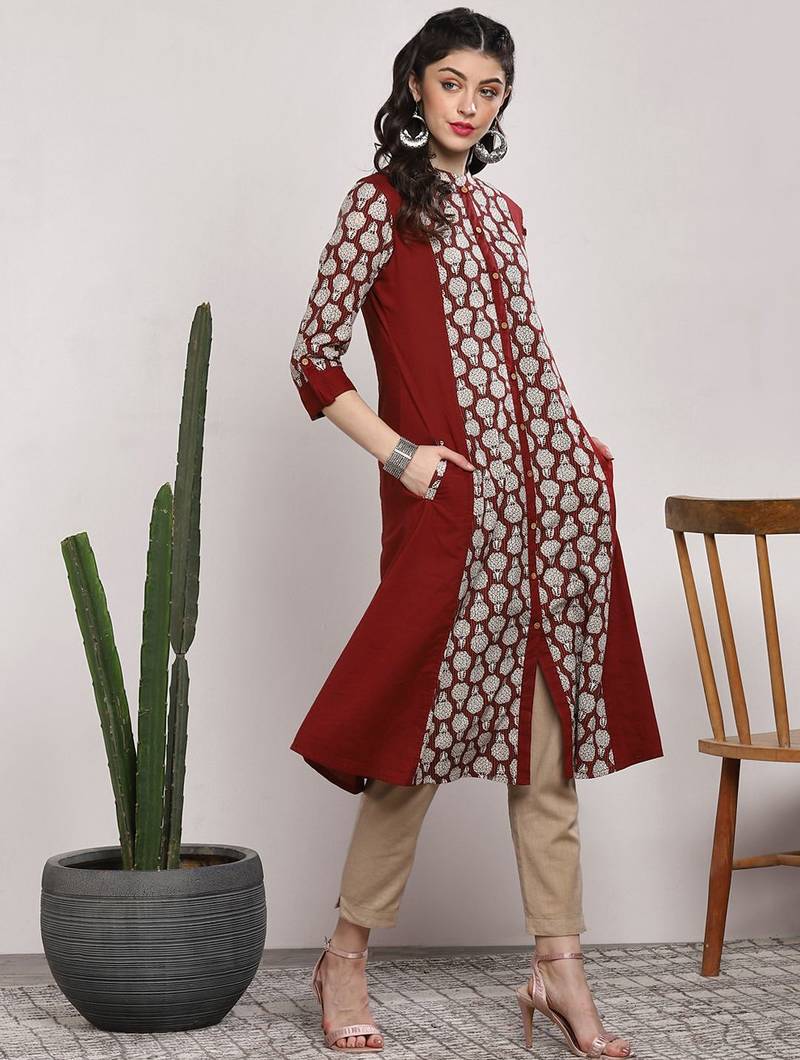 women ethnic motifs printed indie prints kurta