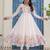  off-white organza floral printed anarkali gown set with dupatta & pant