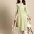 women green floral yoke design thread work pastels kurta