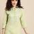 women green floral yoke design thread work pastels kurta