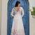  off-white organza floral printed anarkali gown set with dupatta & pant