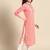 women pink bandhani printed thread work pastels kurta