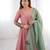  peach pure tissue anarkali suit with handwork and printed organza dupatta
