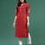 Women ethnic motifs embroidered cotton straight kurta