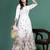 Women white floral printed a-line ethnic dress