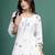 Women white floral printed a-line ethnic dress