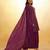 elegant wine sequins striped georgette kurta set with dupatta for women
