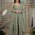 Olive Color  Sequence Embroidery Work Silk Blend Salwar Suit 