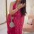 Pink Faux Georgette Fish Cut Lehenga Saree with Sequins Work