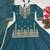 Teal Blue Heavy Roman Cotton Lehenga Set with Sequins Embroidered Top