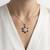 925 Sterling Silver Rose Gold Black & White CZ Hexagram Star of David Pendant Necklace  Set for Women
