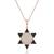 925 Sterling Silver Rose Gold Black & White CZ Hexagram Star of David Pendant Necklace  Set for Women